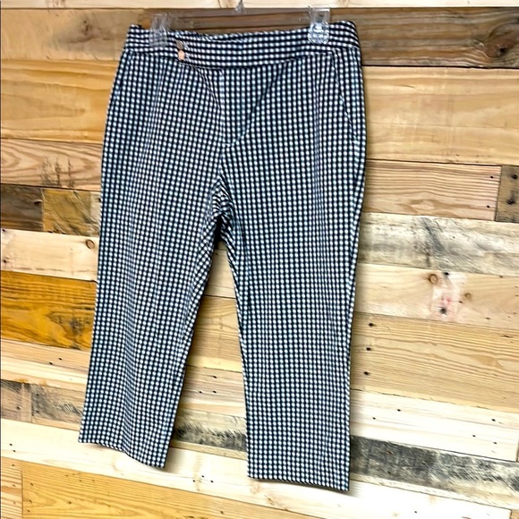 Chaps size 8 Black and White Checkered Carpi Chino Pants - Picture 1 of 8